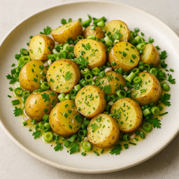 Salad: United States – Warm New Potato and Scallion Salad with Mustard Vinaigrette